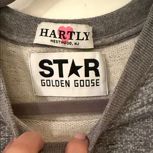 Golden Goose Gray Crewneck Sweatshirt with Gold Star - Picture 2 of 9